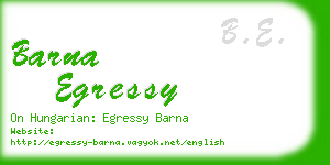 barna egressy business card